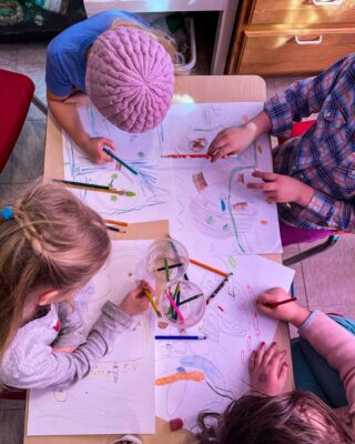 Elementary students learning the geographic representation of a topographic map by creating their own islands! 🖍🏝 #montikids #duluth